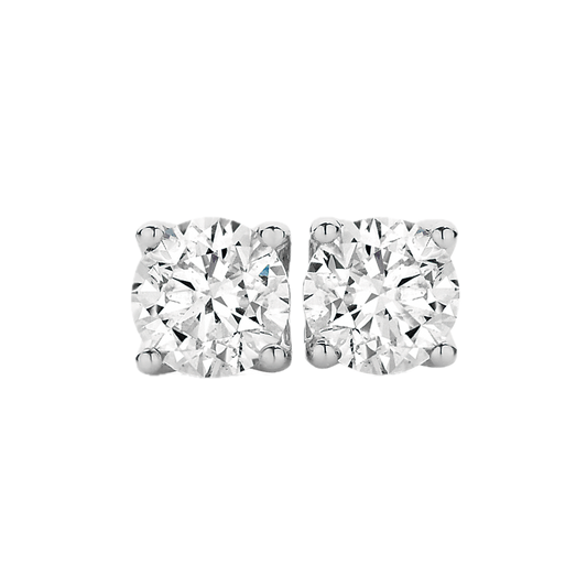 18K White Gold Stud Earrings Set with 0.44ct Diamonds