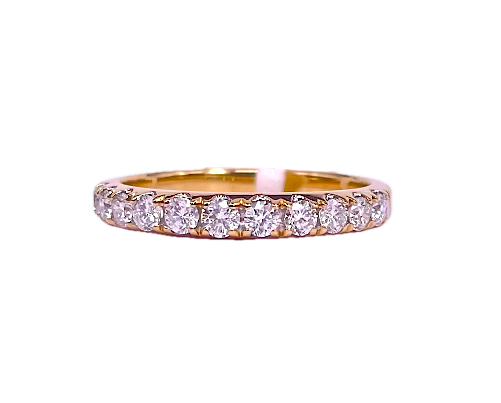9K Yellow Gold Wedding Band with 0.51ct Brilliant Round Diamonds