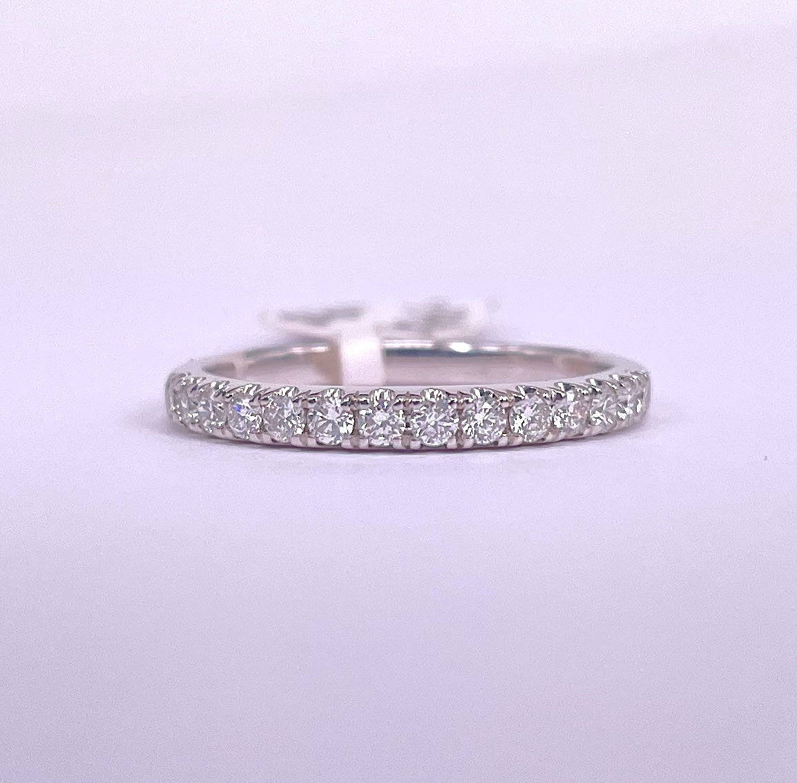 9K White Gold Wedding Band with 0.34ct Brilliant Round Diamonds
