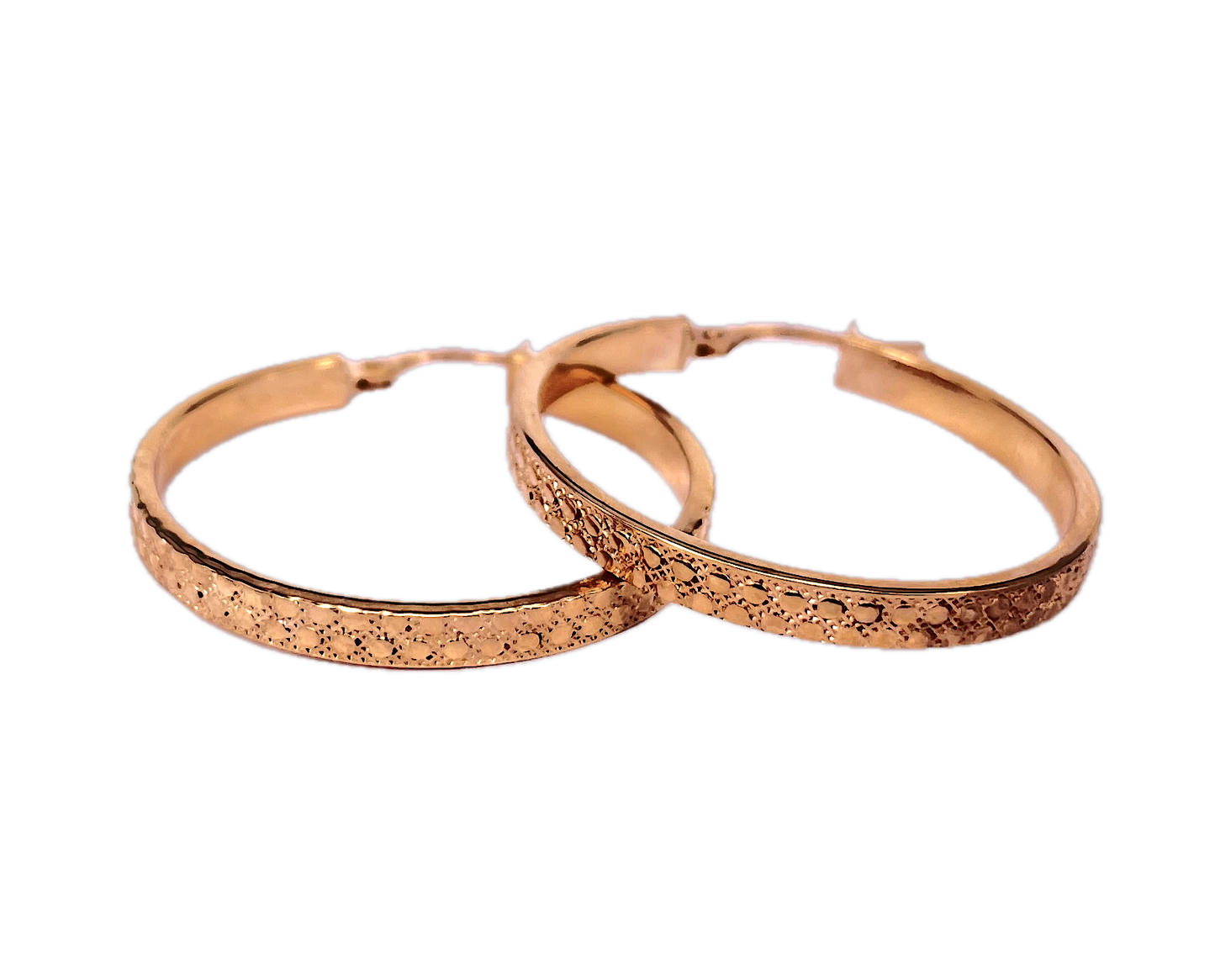 9K Yellow Gold Dot-Design Hoop Earrings