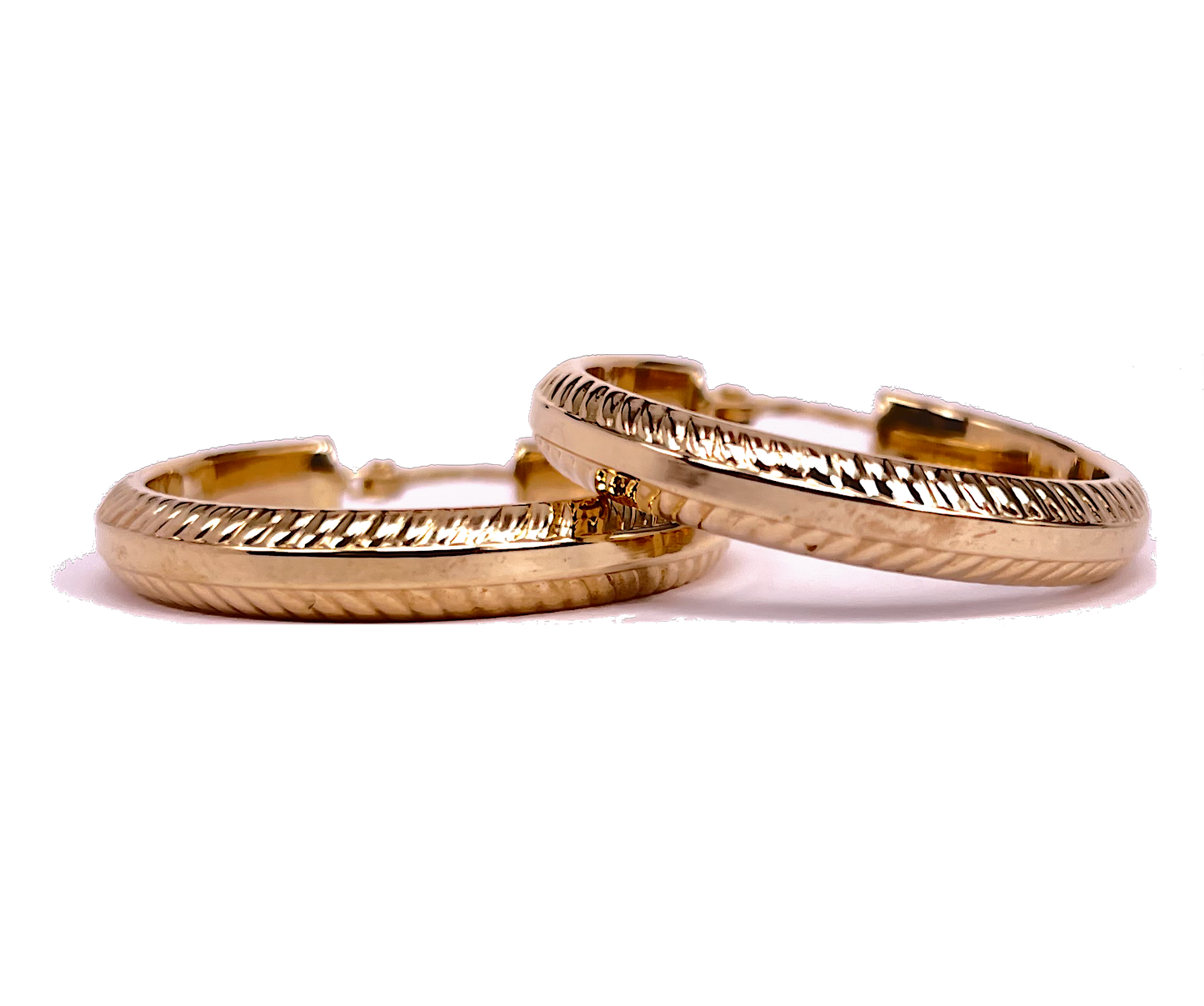 9K Yellow Gold Triple-Row Hoop Earrings