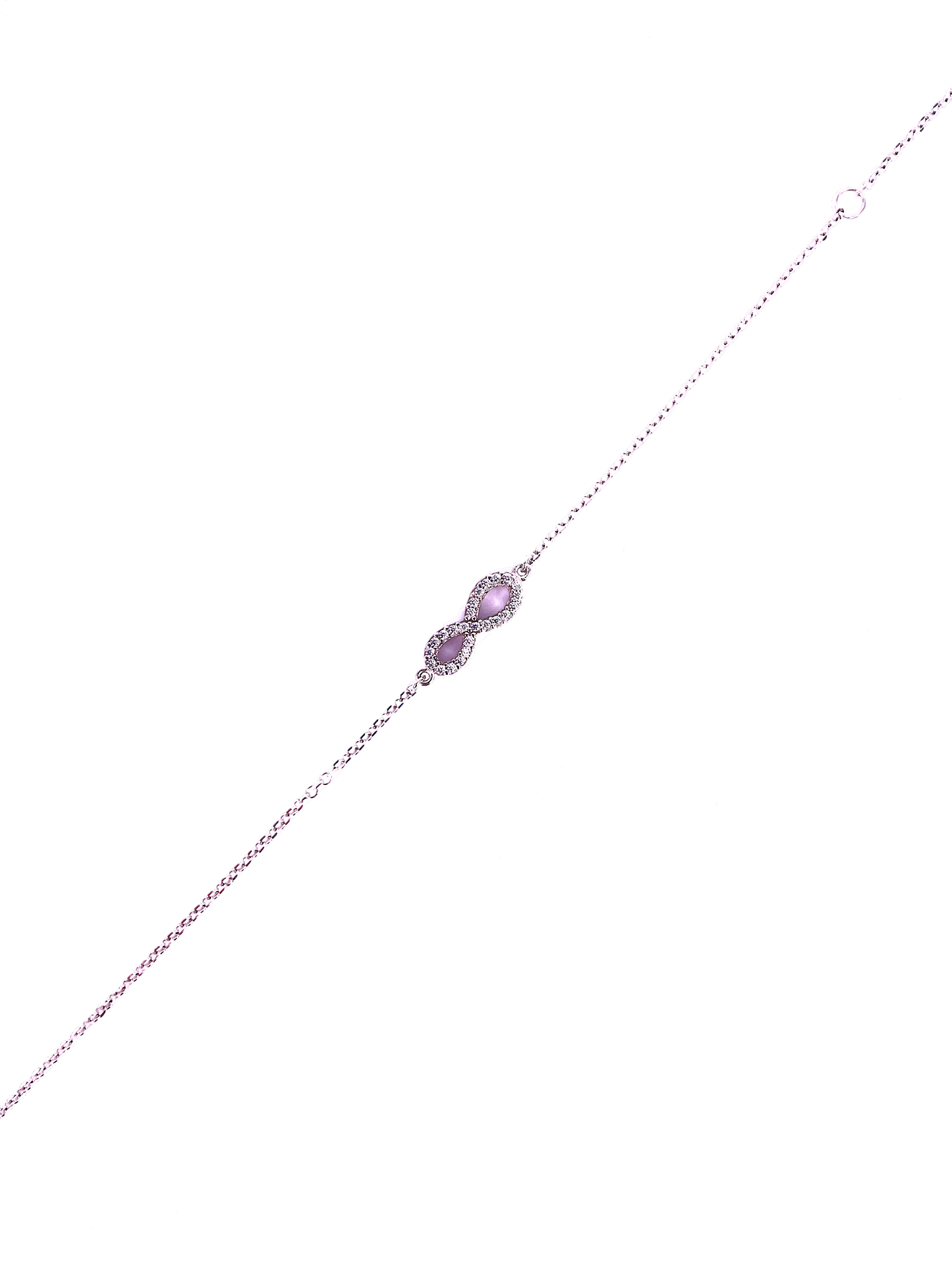 9K White Gold Infinity Bracelet with AAA Grade Cubic Zirconia