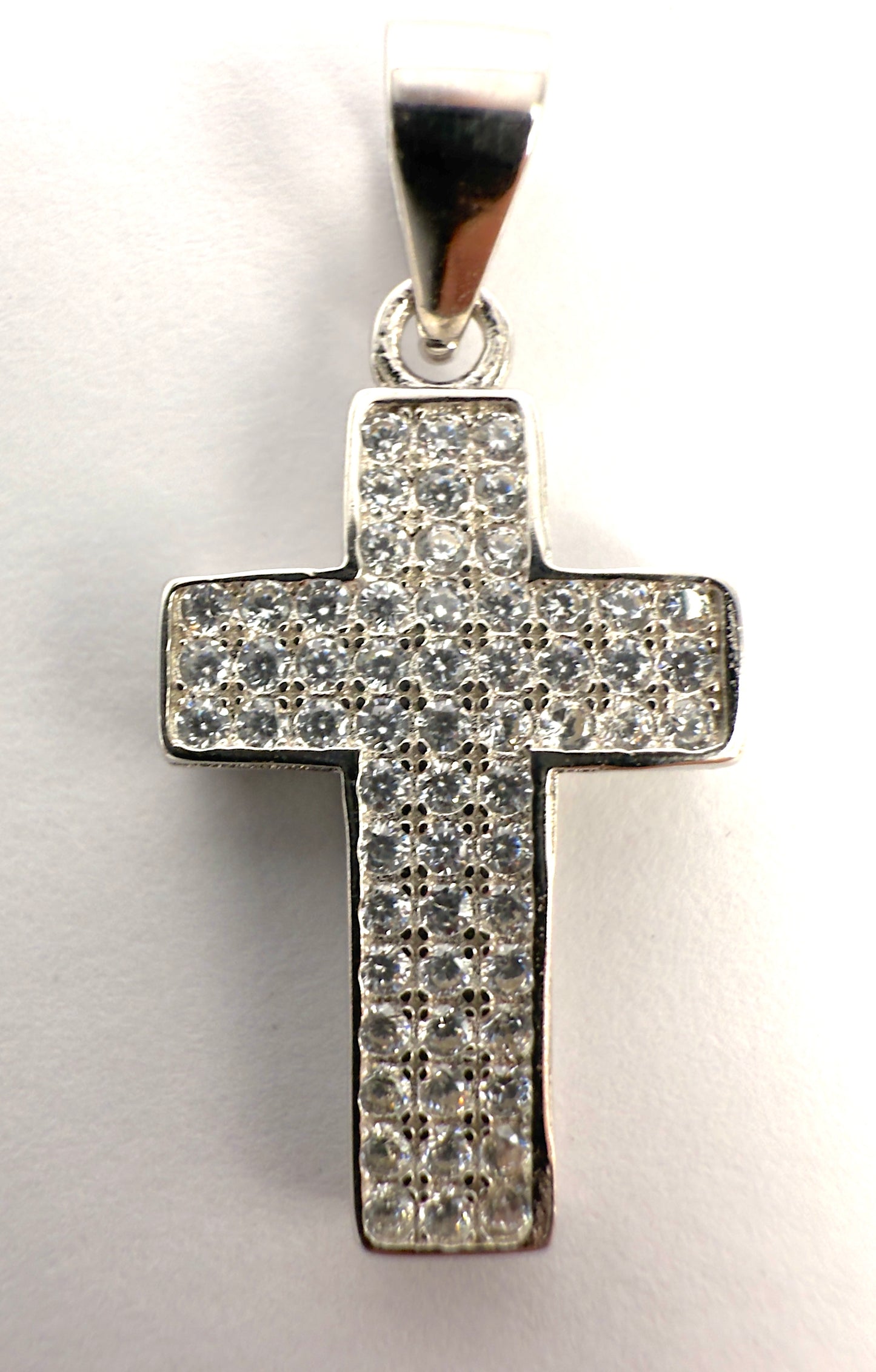 Sterling Silver Cross Pendant with Cubic Zirconia