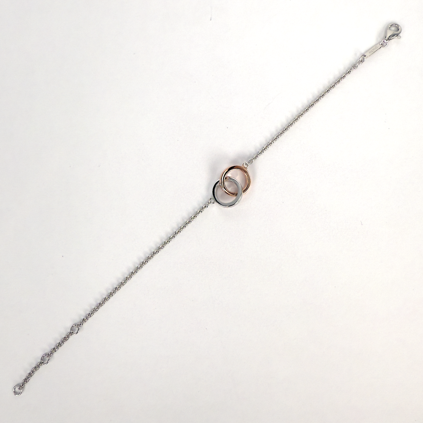 Sterling Silver Bracelet with Interlinked Rings