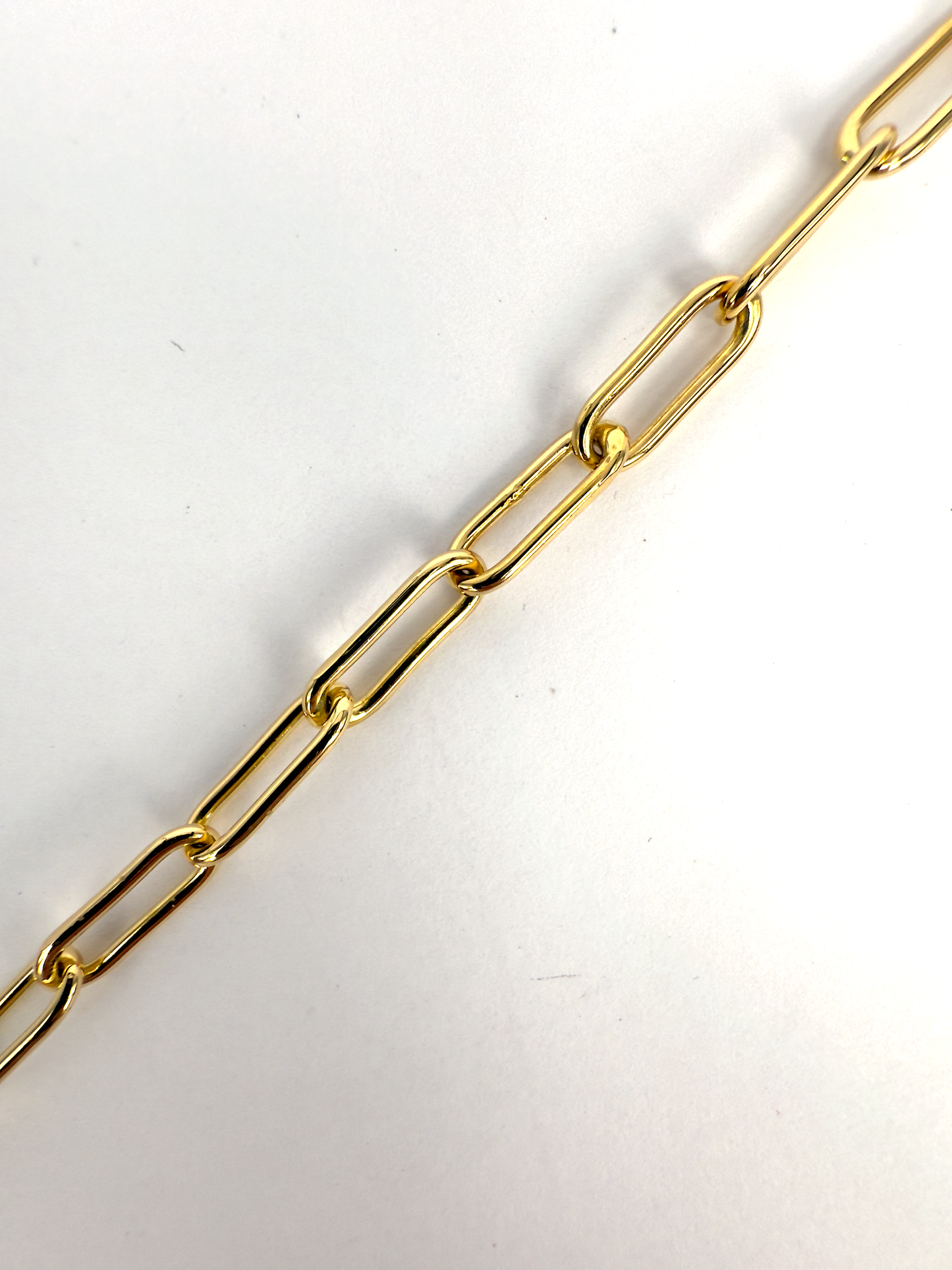 9K Yellow Gold Solid Hand-Made Paperclip Bracelet