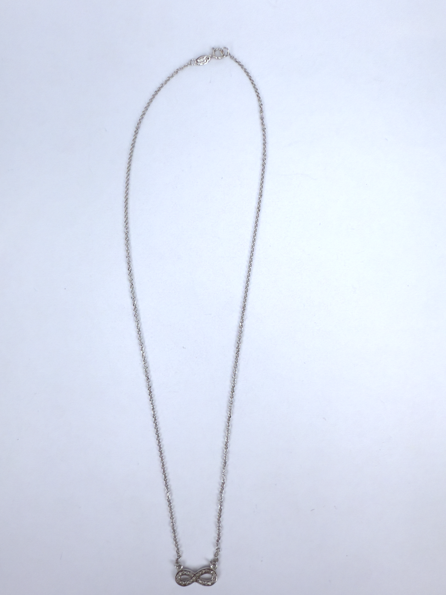 9K White Gold Infinity Pendant Necklace