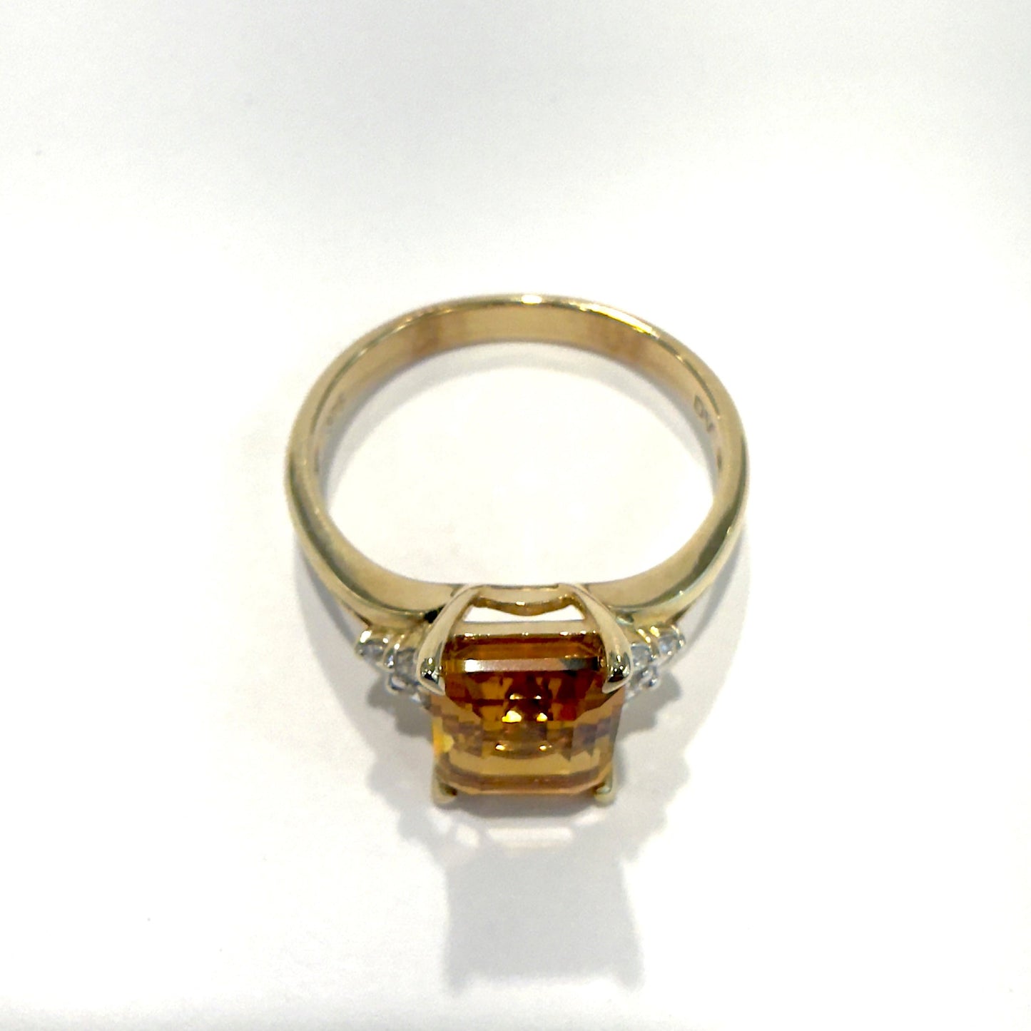 Citrine and diamond ring