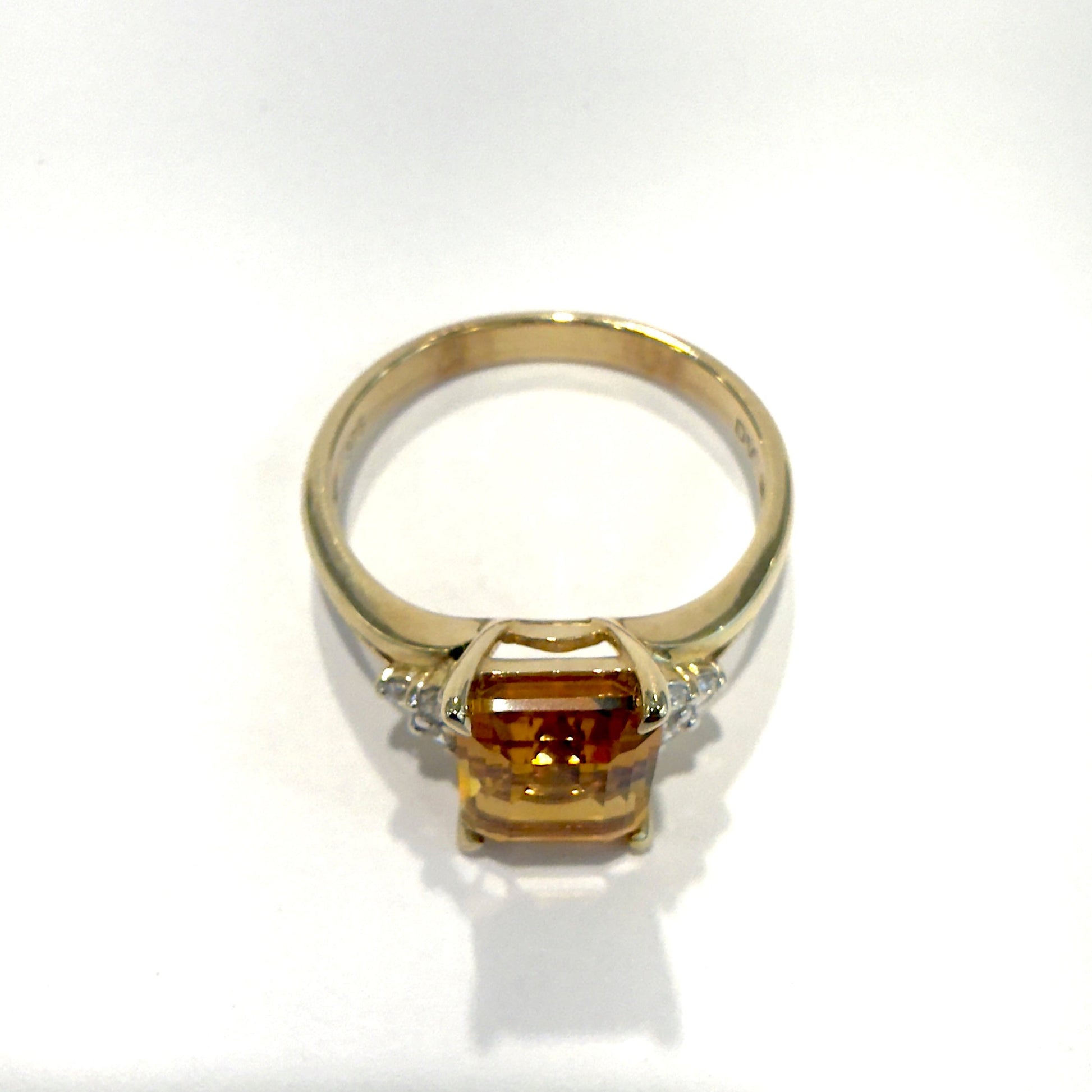 Citrine and diamond ring