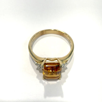 Citrine and diamond ring