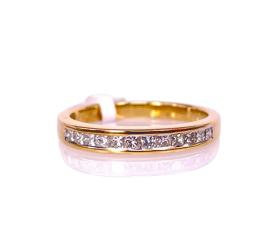 9K Yellow Gold Wedding Band with 0.33ct Channel-Set Diamonds