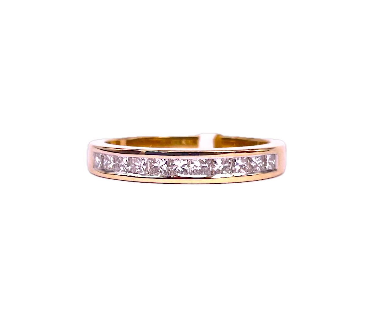 9K Yellow Gold Wedding Band with 0.5ct Channel-Set Diamonds