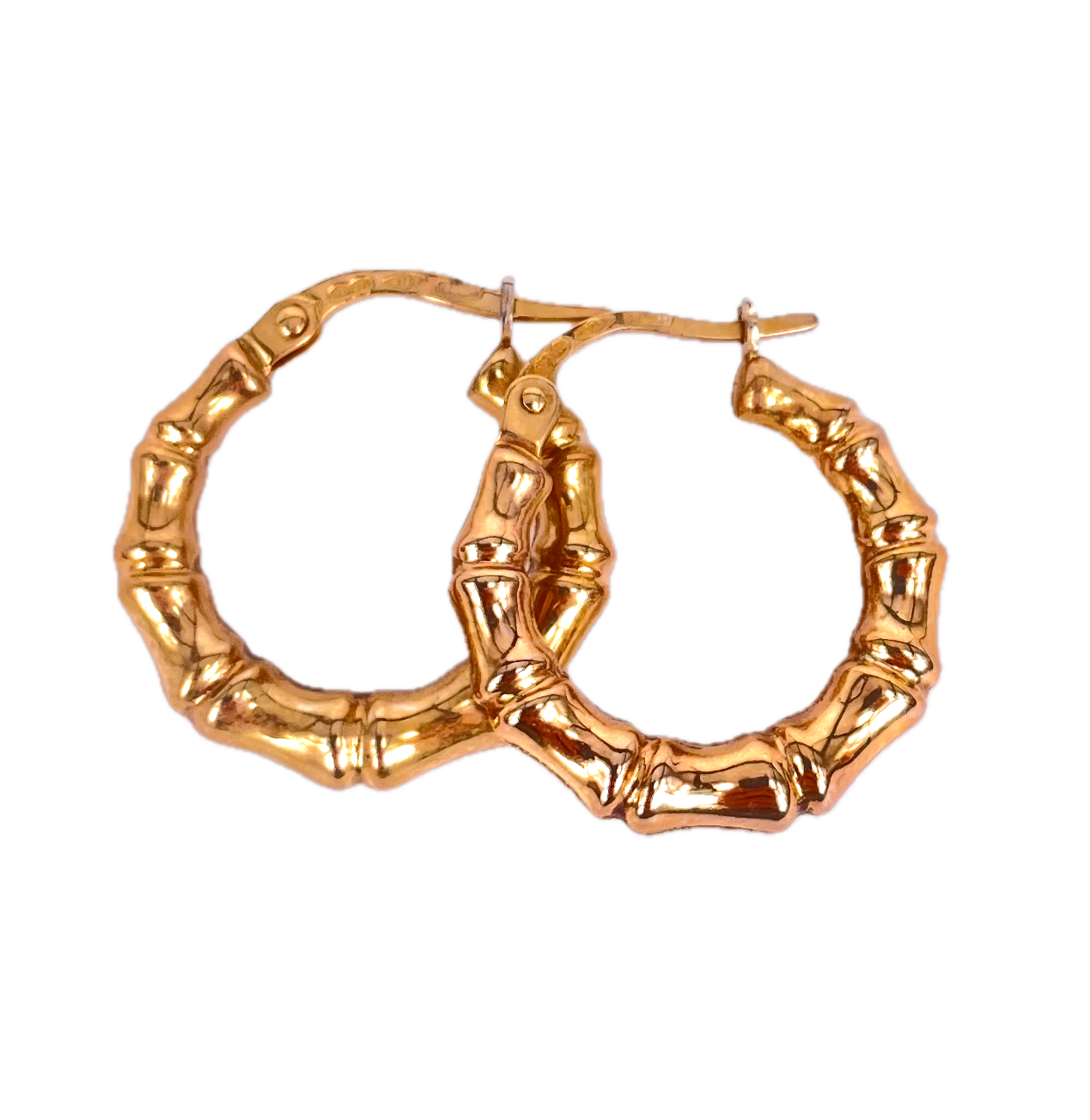 9K Yellow Gold Bone Hoop Earrings