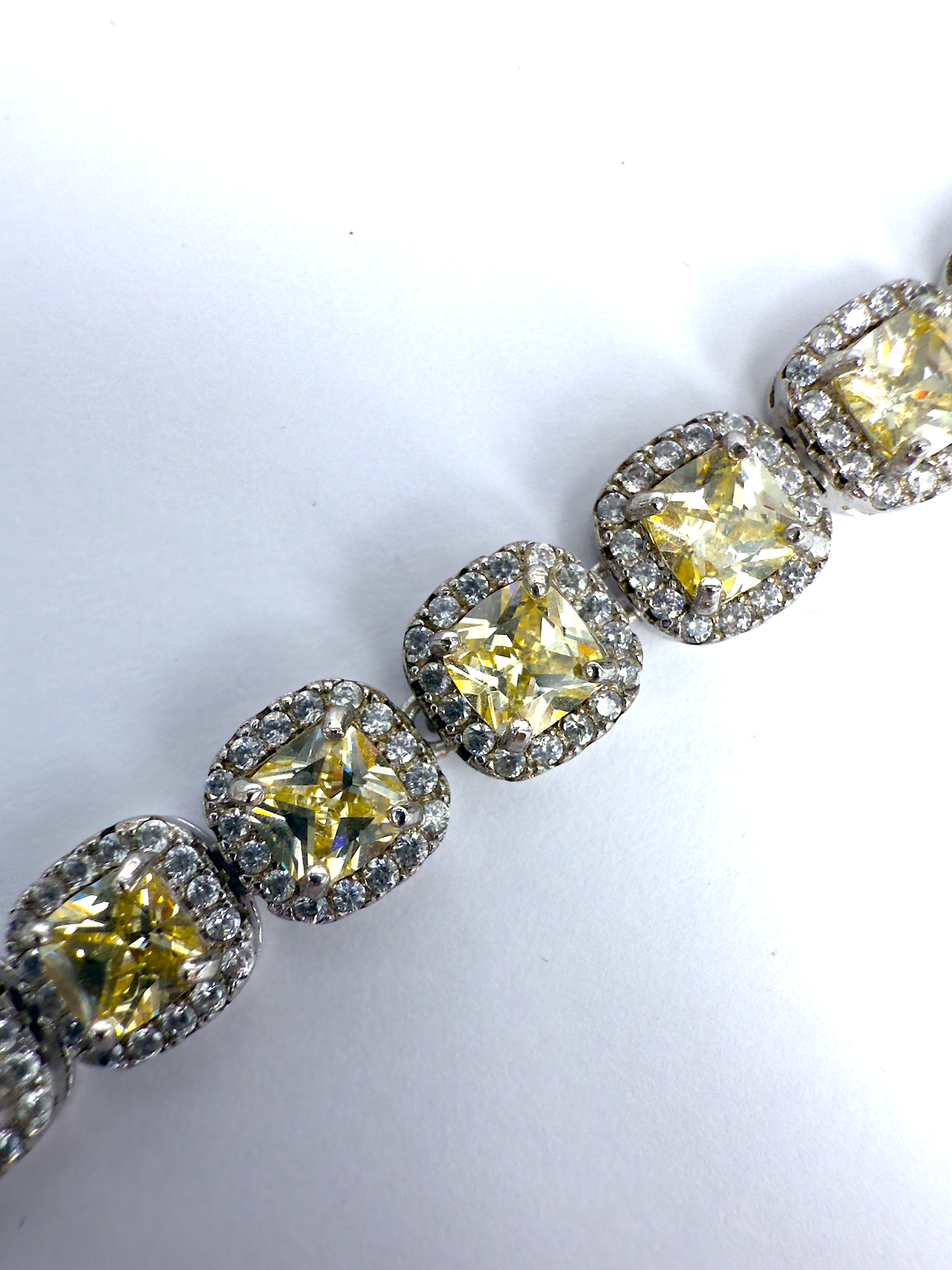 Sterling Silver Bracelet Set with Yellow Cubic Zirconia