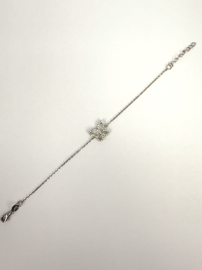 Sterling Silver Butterfly Bracelet with Cubic Zirconia