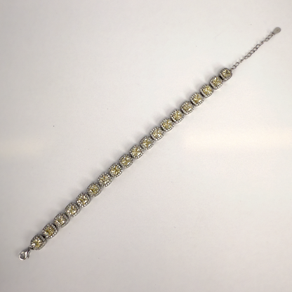 Sterling Silver Bracelet Set with Yellow Cubic Zirconia